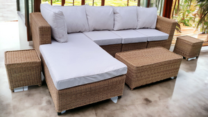 Outdoor Furniture L-Shaped Modular 6-Seater set Flat-top design