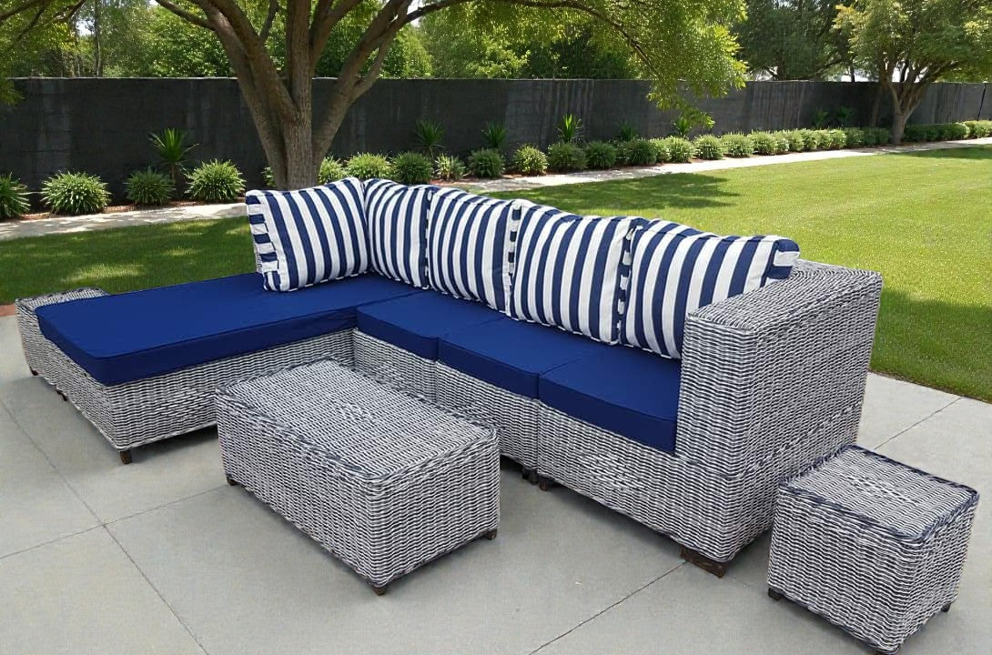 Outdoor Furniture L-Shaped Modular 6-seater set Flat- top design