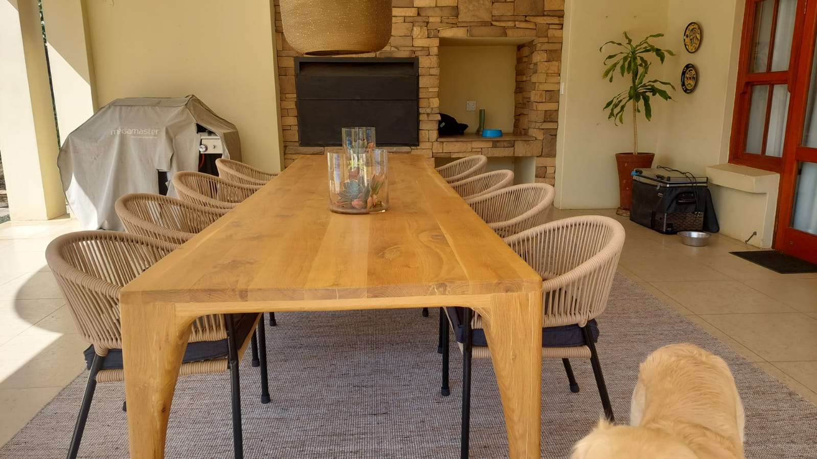 Outdoor dining rope chairs Lounge design