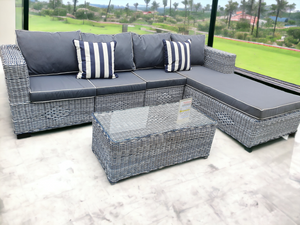Outdoor Furniture L-Shaped Modular 6-Seater set Flat-top design