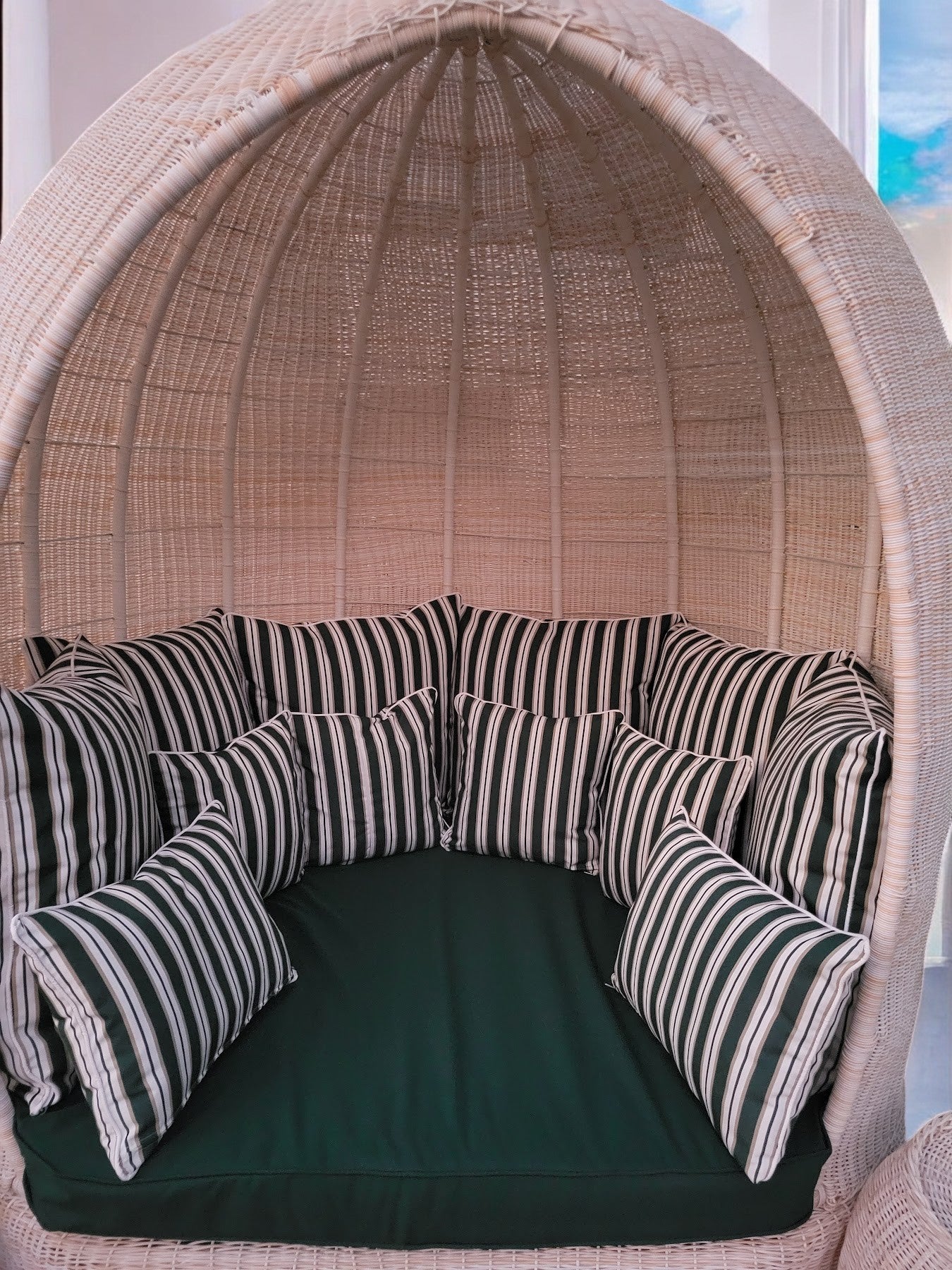 Outdoor daybed egg house design 2 and side tables