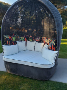 Outdoor daybed egg house design 2 and side tables