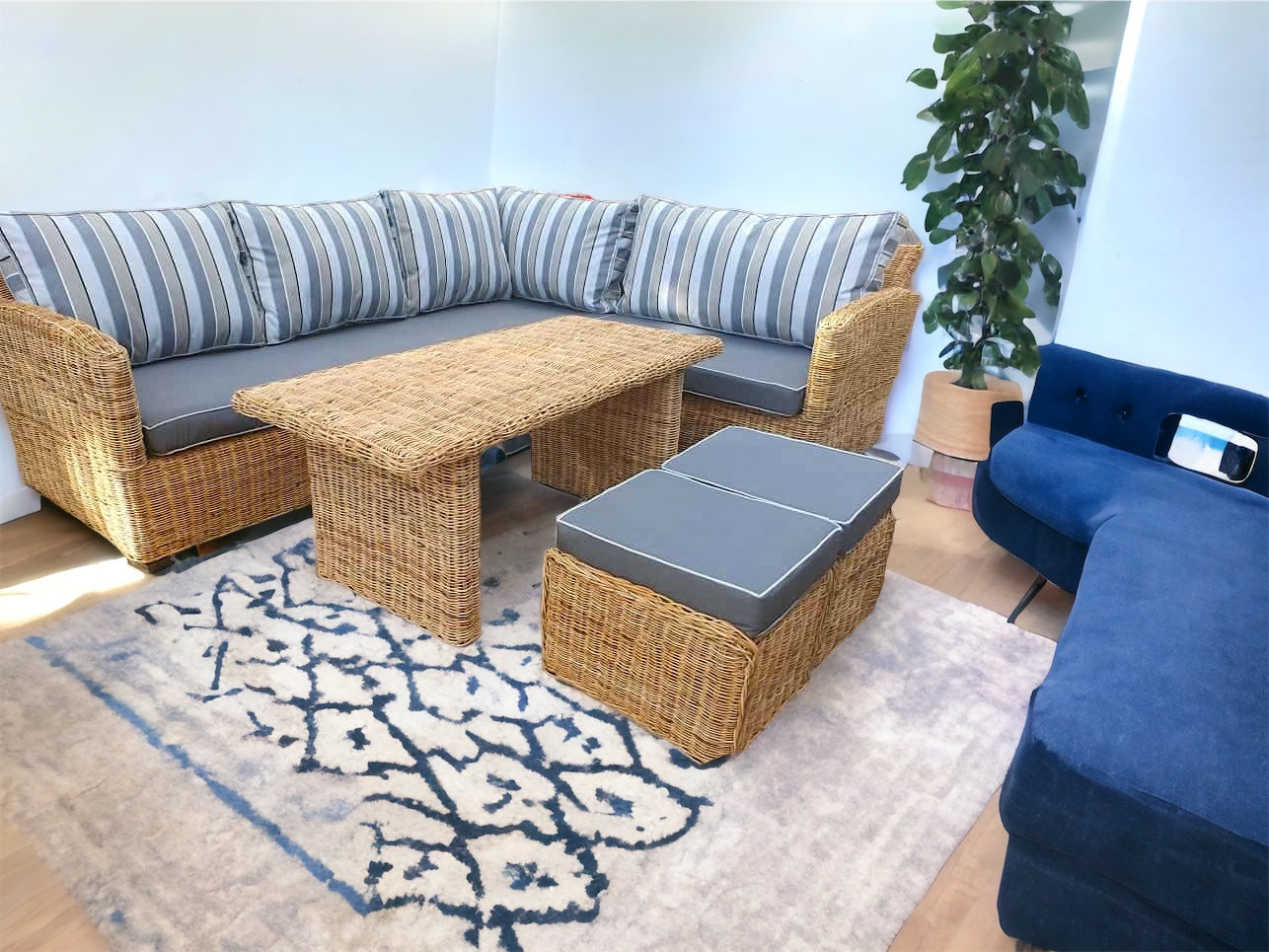 Kubu Rattan Furniture 6-Seater L-shaped Corner Set