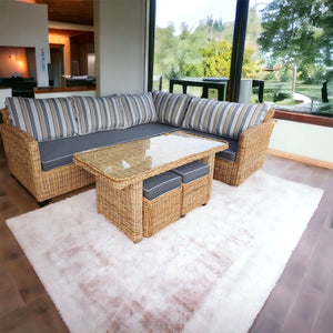 Kubu Rattan Furniture 6-Seater L-shaped Corner Set